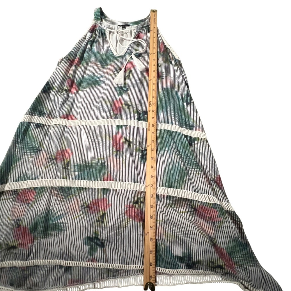 Joe's‎ Collection Dress Womens Large Palm Floral Striped Tassel Boho D17EAD4378 - Picture 7 of 9